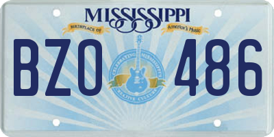 MS license plate BZO486