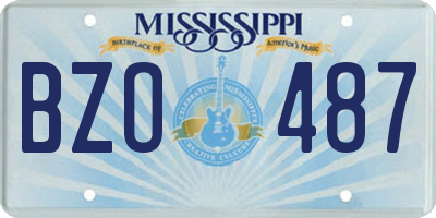 MS license plate BZO487