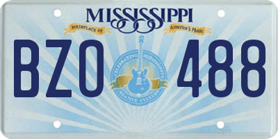 MS license plate BZO488