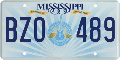 MS license plate BZO489