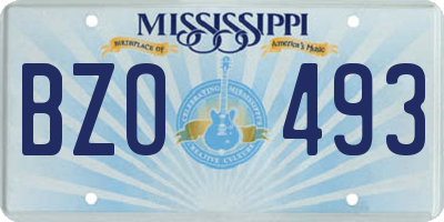 MS license plate BZO493