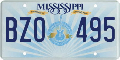 MS license plate BZO495