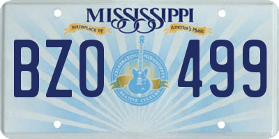 MS license plate BZO499