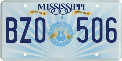 MS license plate BZO506