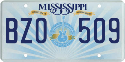 MS license plate BZO509