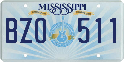 MS license plate BZO511