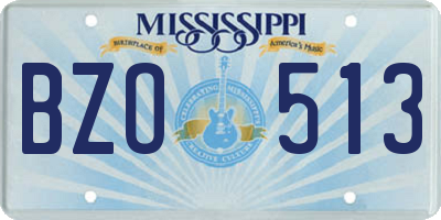MS license plate BZO513