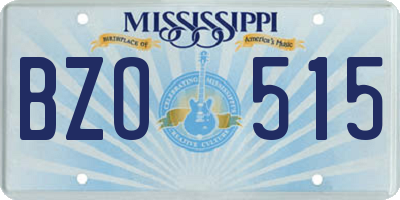 MS license plate BZO515