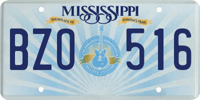 MS license plate BZO516