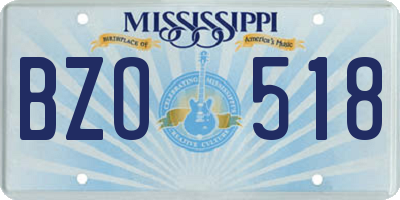 MS license plate BZO518