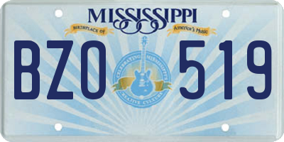 MS license plate BZO519