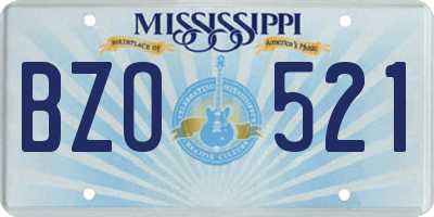 MS license plate BZO521