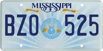 MS license plate BZO525