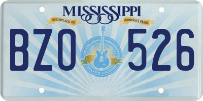 MS license plate BZO526