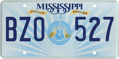 MS license plate BZO527
