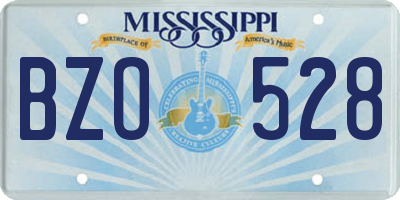 MS license plate BZO528