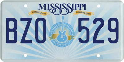 MS license plate BZO529