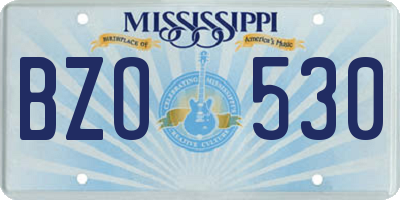 MS license plate BZO530