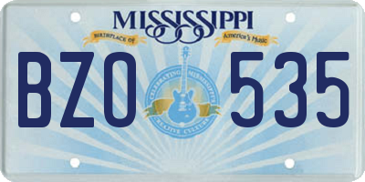 MS license plate BZO535