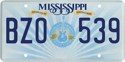 MS license plate BZO539