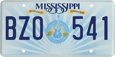 MS license plate BZO541