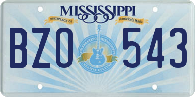 MS license plate BZO543