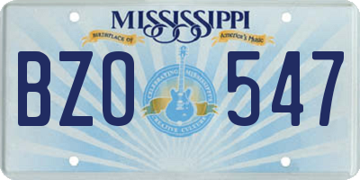 MS license plate BZO547