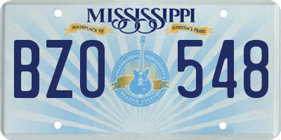 MS license plate BZO548