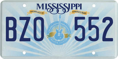 MS license plate BZO552