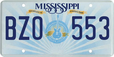 MS license plate BZO553