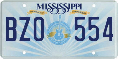 MS license plate BZO554