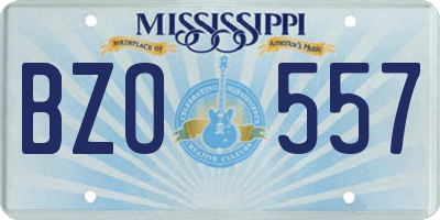 MS license plate BZO557