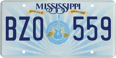MS license plate BZO559