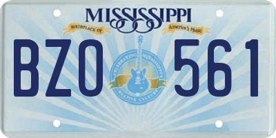 MS license plate BZO561