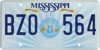 MS license plate BZO564
