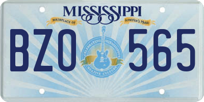 MS license plate BZO565