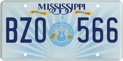 MS license plate BZO566