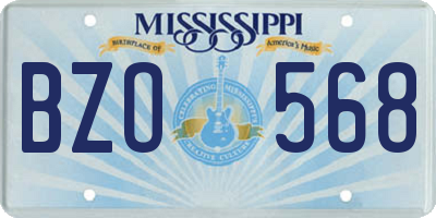 MS license plate BZO568