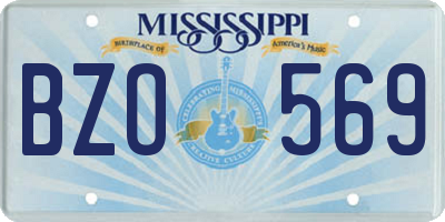 MS license plate BZO569