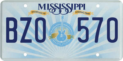 MS license plate BZO570