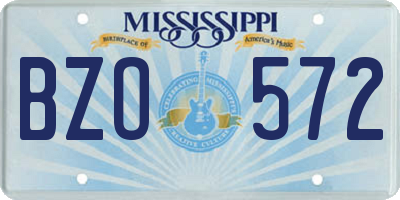MS license plate BZO572