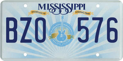 MS license plate BZO576