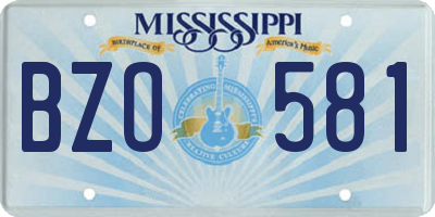 MS license plate BZO581