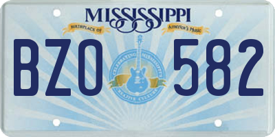 MS license plate BZO582