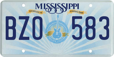 MS license plate BZO583