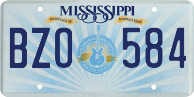 MS license plate BZO584