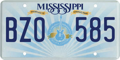 MS license plate BZO585