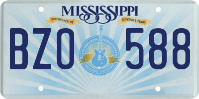 MS license plate BZO588