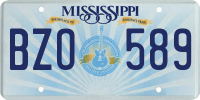 MS license plate BZO589
