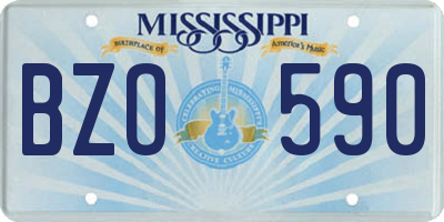 MS license plate BZO590